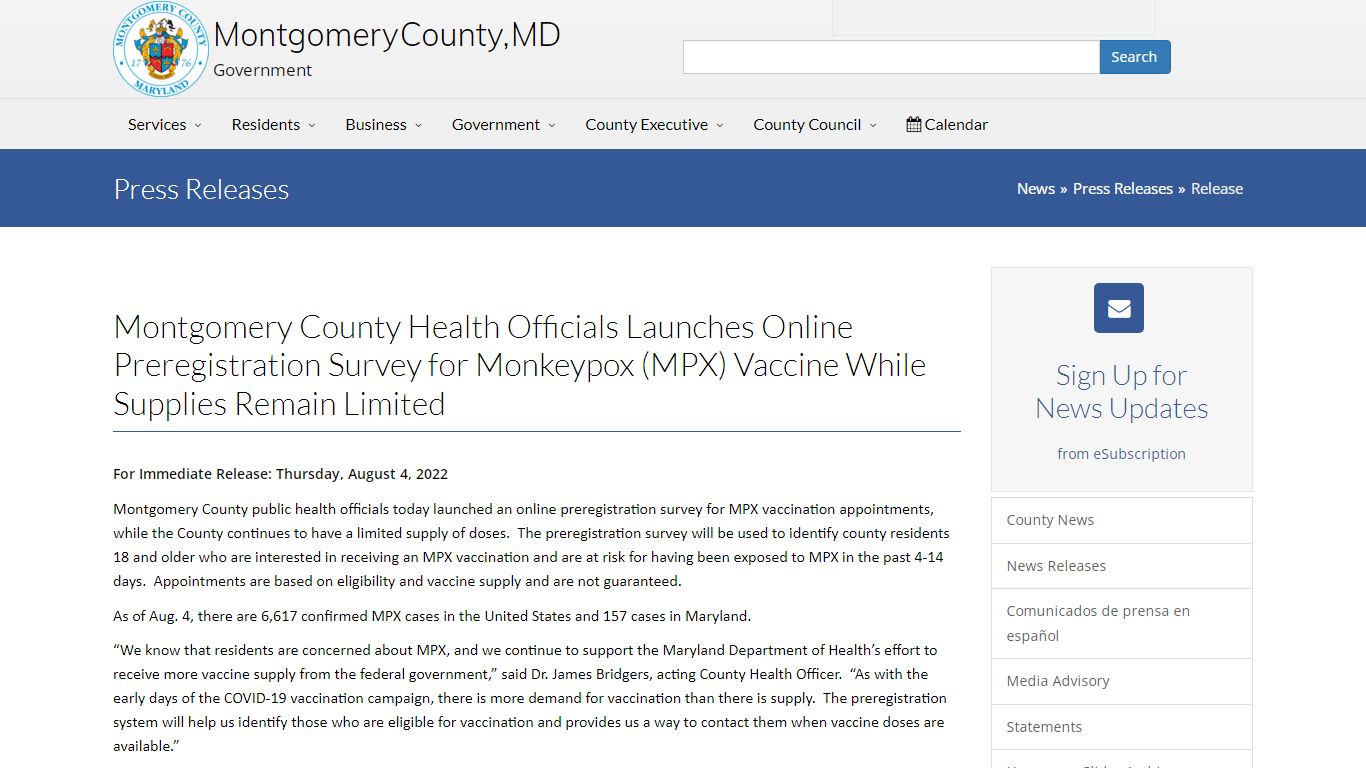 Montgomery County Maryland